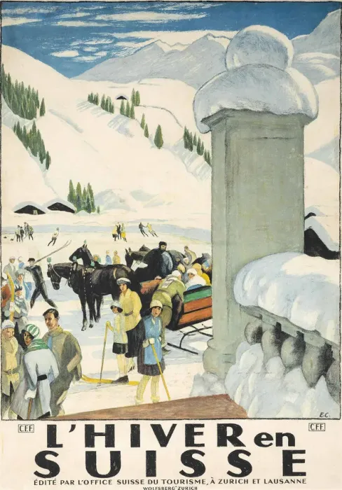 Framed Print : L Hiver en Suisse, 1921 Framed Print : L Hiver en Suisse, 1921