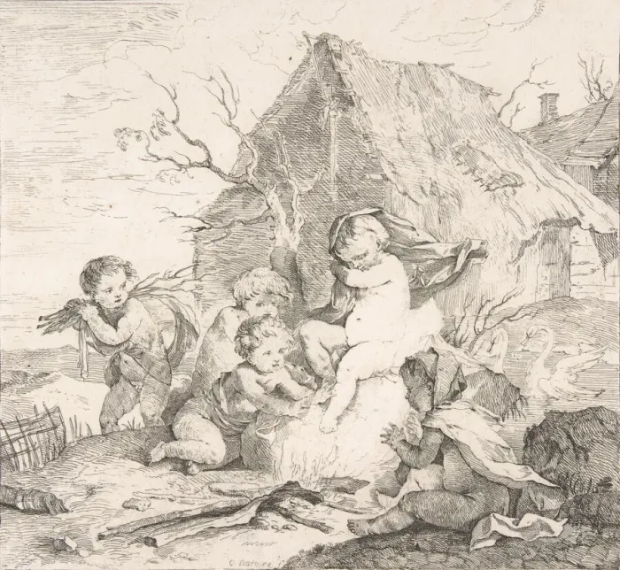 Framed Print : L Hiver, from the Four Seasons, 1735. Creator: Charles-Joseph Natoire Framed Print : L Hiver, from the Four Seasons, 1735. Creator: Charles-Joseph Natoire