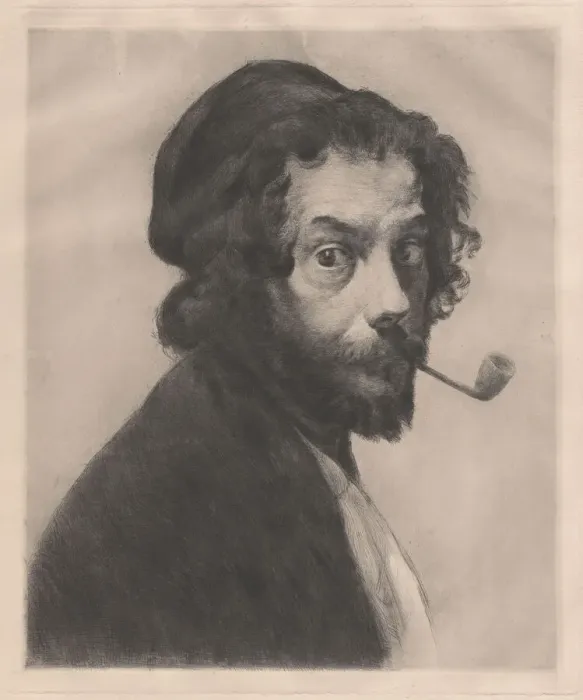 Framed Print : L Homme ala pipe, 1879. Creator: Marcellin-Gilbert Desboutin Framed Print : L Homme ala pipe, 1879. Creator: Marcellin-Gilbert Desboutin