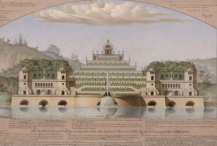 Framed Print : L Ile d amour et repos de peche. Creator: Lequeu, Jean-Jacques (1757-1826) Framed Print : L Ile d amour et repos de peche. Creator: Lequeu, Jean-Jacques (1757-1826)