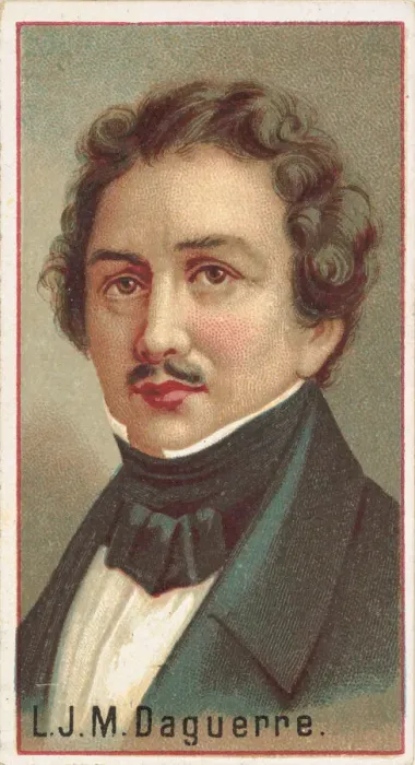 Framed Print : L. J. M. Daguerre, printers sample for the Worlds Inventors souvenir album (A25 Framed Print : L. J. M. Daguerre, printers sample for the Worlds Inventors souvenir album (A25