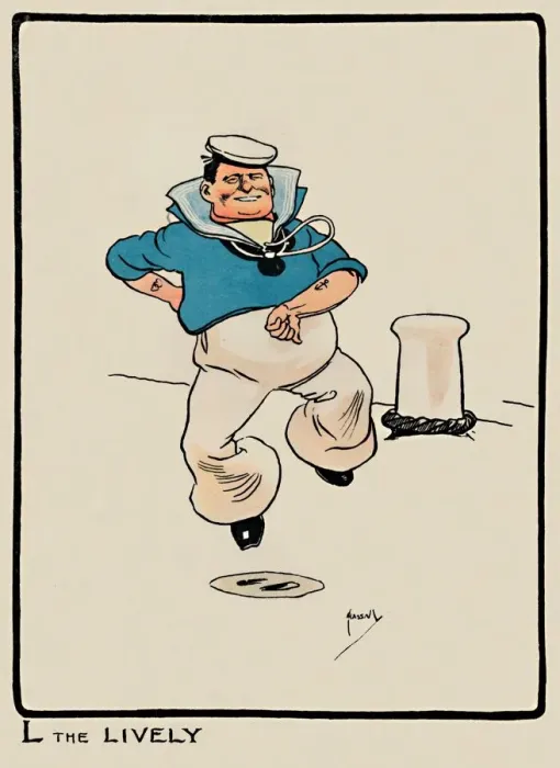 Framed Print : L the Lively, 1903. Artist: John Hassall Framed Print : L the Lively, 1903. Artist: John Hassall