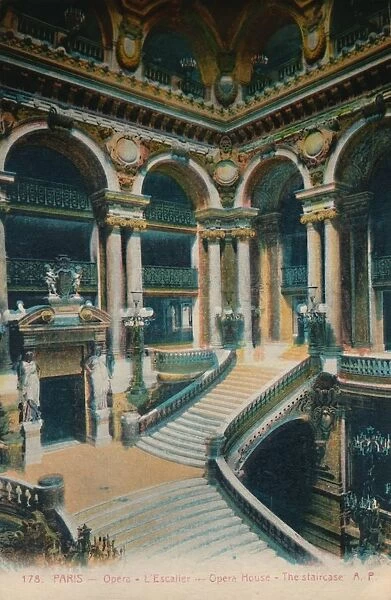 L Opera Garnier - the staircase, Paris, c1920