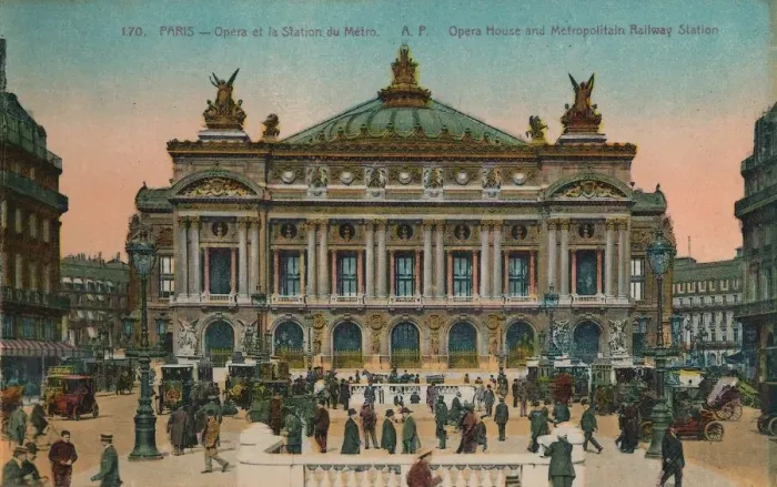 Framed Print : L Opera and Metro Station, Paris, c1920 Framed Print : L Opera and Metro Station, Paris, c1920