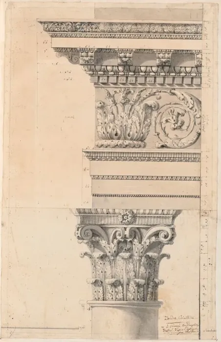 Framed Print : L Ordre Corinthian, in or before 1768. Creator: Charles Louis Clerisseau Framed Print : L Ordre Corinthian, in or before 1768. Creator: Charles Louis Clerisseau
