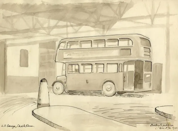 Framed Print : L. T. Garage, Chalk Farm, 1950. Creator: Shirley Markham Framed Print : L. T. Garage, Chalk Farm, 1950. Creator: Shirley Markham