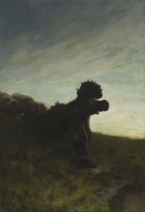 Framed Print : L ultima fatica del giorno (The Last Task of the Day), 1884. Creator: Segantini, Giovanni Framed Print : L ultima fatica del giorno (The Last Task of the Day), 1884. Creator: Segantini, Giovanni