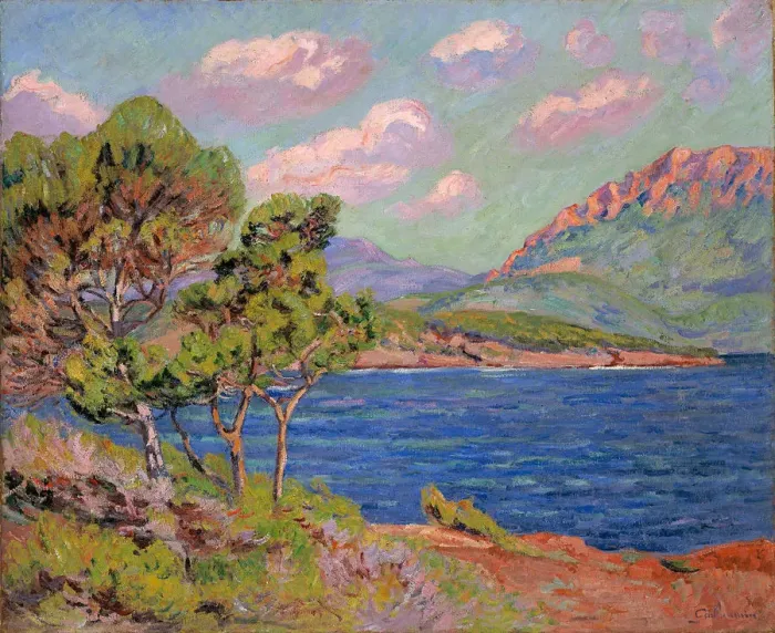 Framed Print : La baie d Agay, Cote d Azur, c. 1910. Artist: Guillaumin, Jean-Baptiste Armand (1841-1927) Framed Print : La baie d Agay, Cote d Azur, c. 1910. Artist: Guillaumin, Jean-Baptiste Armand (1841-1927)