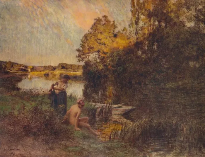 Framed Print : La Baigneuse, 1907, (1938). Artist: Leon-Augustin Lhermitte Framed Print : La Baigneuse, 1907, (1938). Artist: Leon-Augustin Lhermitte