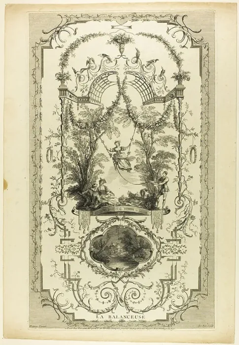 Framed Print : La Balanceuse, n.d. Creator: Jacques Philippe Le Bas Framed Print : La Balanceuse, n.d. Creator: Jacques Philippe Le Bas