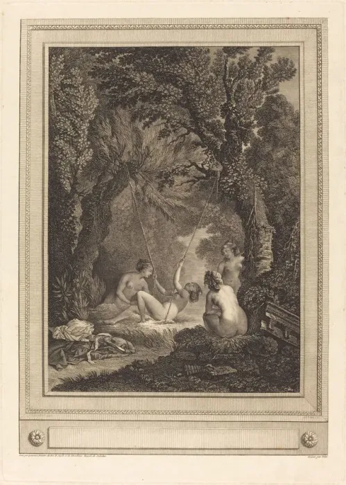 Framed Print : La balancoire mysterieuse, 1784. Creator: Geraud Vidal Framed Print : La balancoire mysterieuse, 1784. Creator: Geraud Vidal