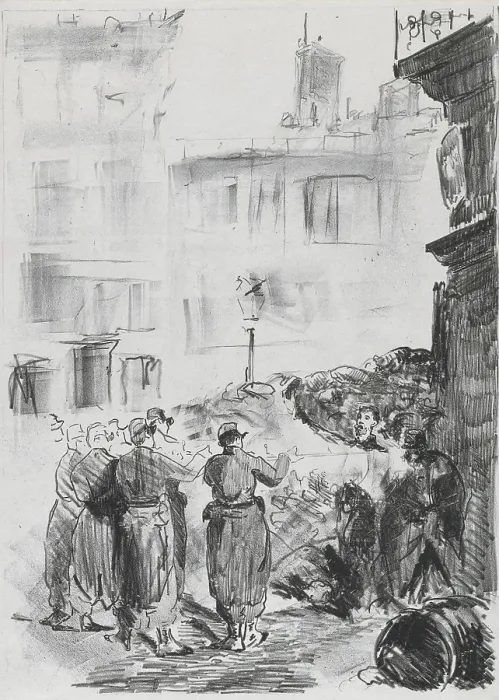 Framed Print : La Barricade, 1871. Creator: Edouard Manet Framed Print : La Barricade, 1871. Creator: Edouard Manet