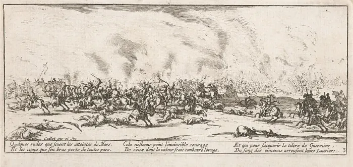 Framed Print : La Bataille (The Battle), 1633. Creator: Jacques Callot Framed Print : La Bataille (The Battle), 1633. Creator: Jacques Callot
