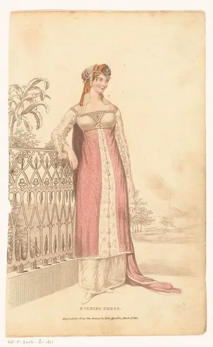 Framed Print : La Belle Assemblee, March 1 1813, No. 42 (New Series): Evening Dress, 1813. Creator: Anon Framed Print : La Belle Assemblee, March 1 1813, No. 42 (New Series): Evening Dress, 1813. Creator: Anon