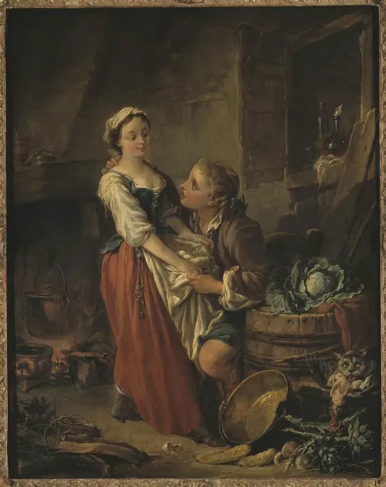 Framed Print : La Belle cuisiniere, 1735. Creator: Boucher, Francois (1703-1770) Framed Print : La Belle cuisiniere, 1735. Creator: Boucher, Francois (1703-1770)