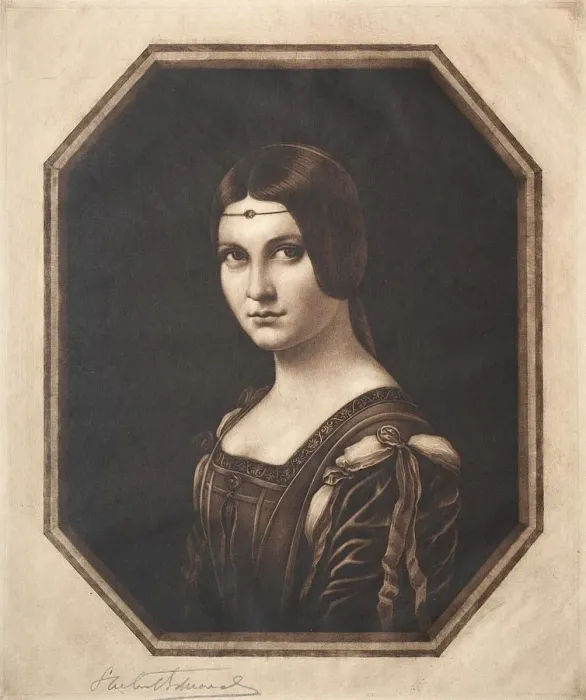 Framed Print : La Belle Ferronniere, 19th-20th century. Creator: Samuel Arlent-Edwards (American, 1862-1938) Framed Print : La Belle Ferronniere, 19th-20th century. Creator: Samuel Arlent-Edwards (American, 1862-1938)