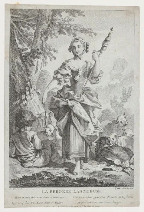 Framed Print : La Bergere Laborieuse, 18th century. Creator: Jean Michel Liotard Framed Print : La Bergere Laborieuse, 18th century. Creator: Jean Michel Liotard