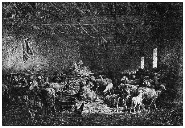 La Bergerie, (The Shepherd), 1825-1890 (1924). Artist: Charles Emile Jacque