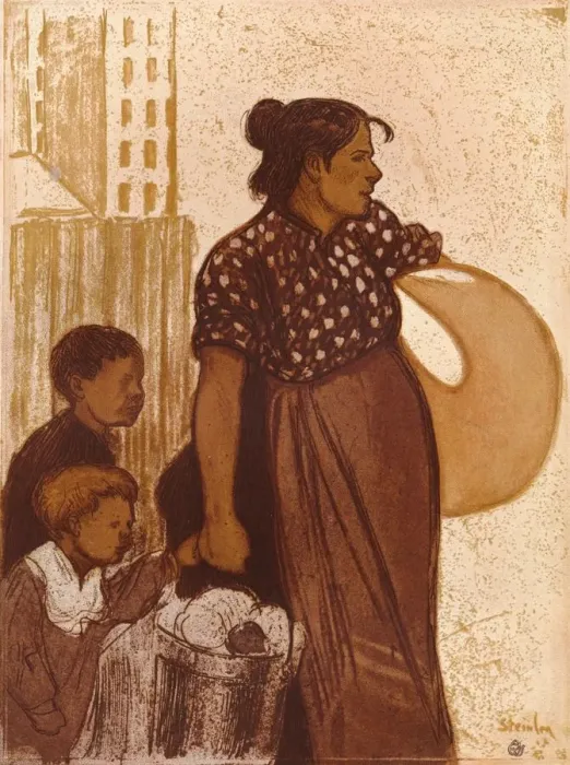 Framed Print : La Blanchisseuse, c 1900. Artist: Theophile Alexandre Steinlen Framed Print : La Blanchisseuse, c 1900. Artist: Theophile Alexandre Steinlen