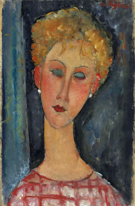 Framed Print : La blonde aux boucles d oreille, 1918-1919. Artist: Modigliani, Amedeo (1884-1920) Framed Print : La blonde aux boucles d oreille, 1918-1919. Artist: Modigliani, Amedeo (1884-1920)