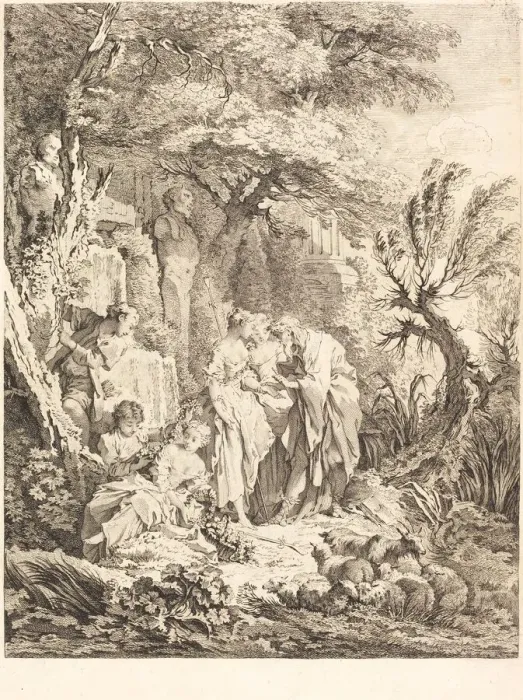 Framed Print : La Bonne Aventure, 1738. Creator: Pierre Alexandre Aveline Framed Print : La Bonne Aventure, 1738. Creator: Pierre Alexandre Aveline