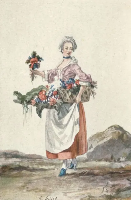 Framed Print : La Bouquetiere Garcon Cafetier, c18th century, (1903). Artist: Jean-Pierre Houel Framed Print : La Bouquetiere Garcon Cafetier, c18th century, (1903). Artist: Jean-Pierre Houel