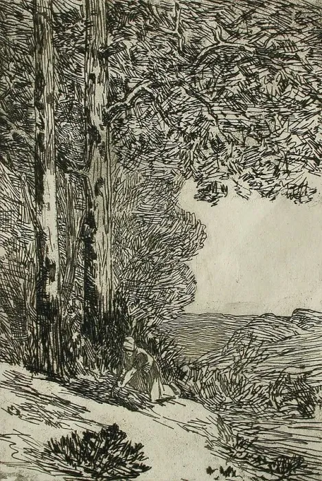 Framed Print : La Bucheronne, 1874. Creator: Félicien Rops Framed Print : La Bucheronne, 1874. Creator: Félicien Rops