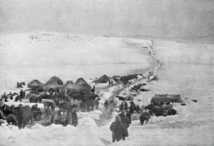 Framed Print : La Campagne d'Hiver des russes en Armenie; L'etat-major de la 4e division des chasseurs... 1916. Creator: Unknown Framed Print : La Campagne d'Hiver des russes en Armenie; L'etat-major de la 4e division des chasseurs... 1916. Creator: Unknown