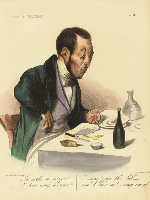 Framed Print : La carte a payer, 1837. Creator: Honore Daumier Framed Print : La carte a payer, 1837. Creator: Honore Daumier