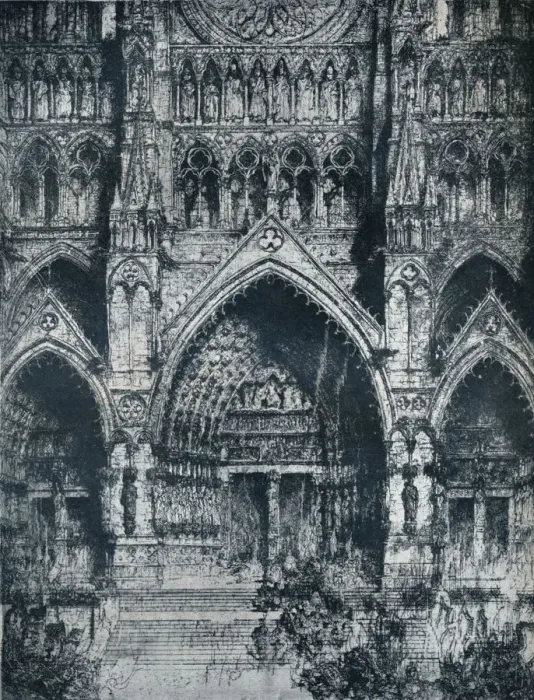 Framed Print : La Cathedrale d Amiens, c20th century. Artist: Jules De Bruycker Framed Print : La Cathedrale d Amiens, c20th century. Artist: Jules De Bruycker