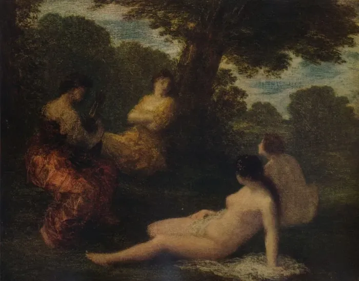 Framed Print : La Causerie, c1878, (1938). Artist: Henri Fantin-Latour Framed Print : La Causerie, c1878, (1938). Artist: Henri Fantin-Latour