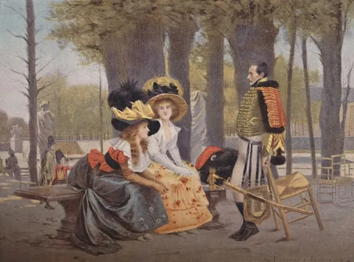 Framed Print : La Causerie. - Life in Paris in 1793, (1896) Framed Print : La Causerie. - Life in Paris in 1793, (1896)