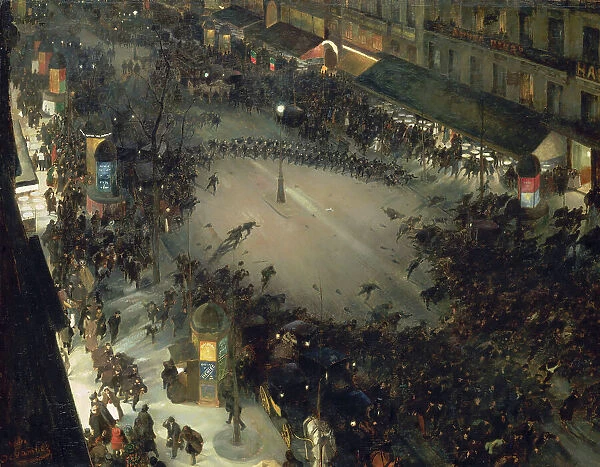 La Charge, boulevard Montmartre, 1902-1903. Creator: Devambez, André Victor Édouard (1867-1943)