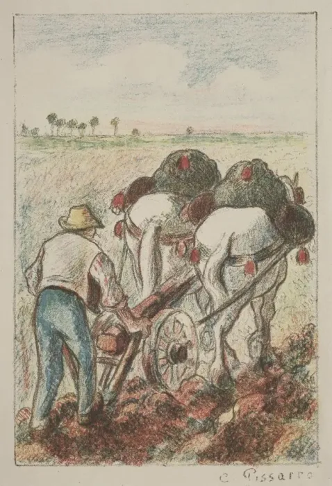 Framed Print : La Charrue, 1901. Creator: Camille Pissarro (French, 1830-1903) Framed Print : La Charrue, 1901. Creator: Camille Pissarro (French, 1830-1903)