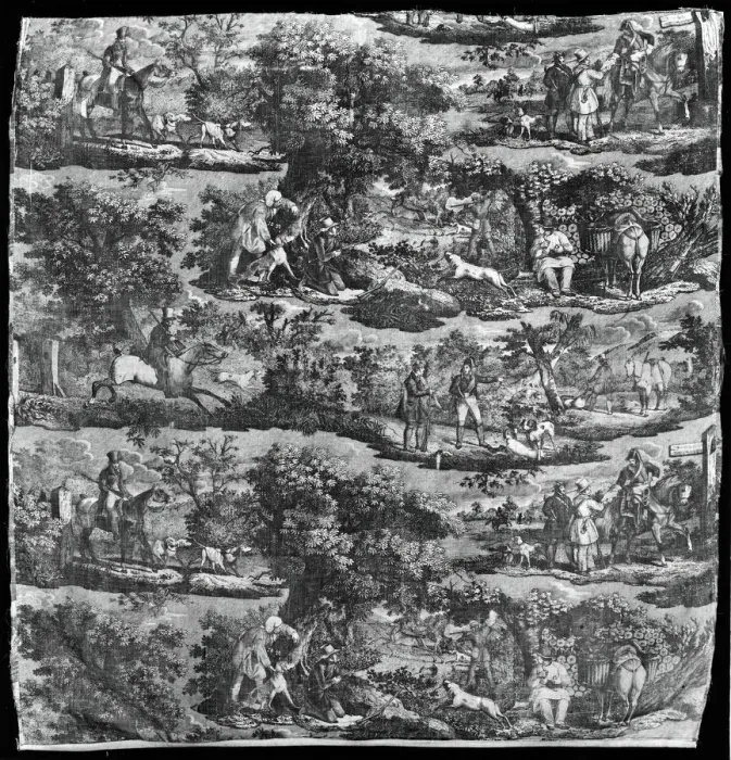Framed Print : La Chasse aRouen (Hunting at Rouen) (Furnishing Fabric), Rouen, 1840 Framed Print : La Chasse aRouen (Hunting at Rouen) (Furnishing Fabric), Rouen, 1840