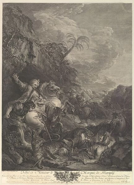 La Chasse au Tigre (The Tiger Chase), 18th century. Creator: Jean Jacques Flipart