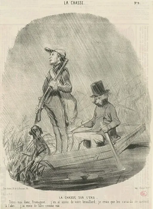 Framed Print : La chasse sur l'eau, 19th century. Creator: Honore Daumier Framed Print : La chasse sur l'eau, 19th century. Creator: Honore Daumier