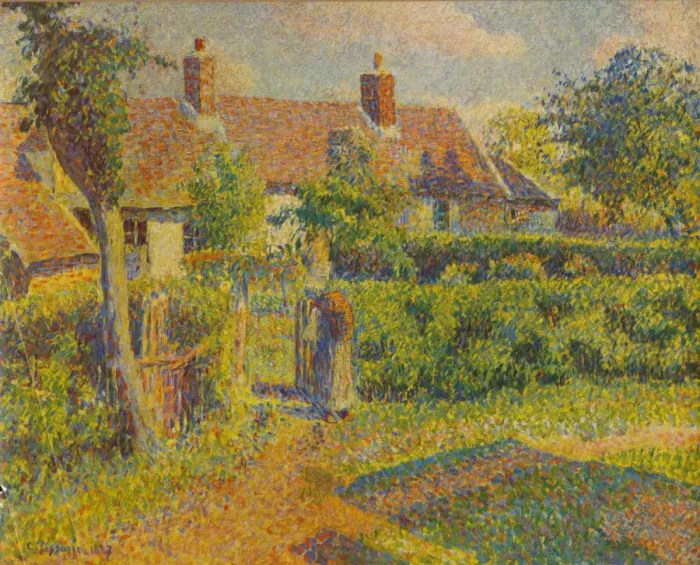 Framed Print : La Chaumiere, 1887, (1935). Creator: Camille Pissarro Framed Print : La Chaumiere, 1887, (1935). Creator: Camille Pissarro