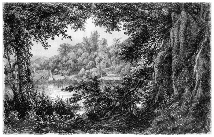Framed Print : La Chaumiere, c1825-1885 (1924). Artist: Eugene Blery Framed Print : La Chaumiere, c1825-1885 (1924). Artist: Eugene Blery