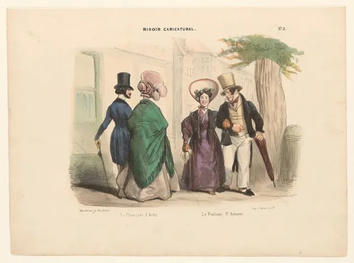 Framed Print : La Chaussée d'Antin / Le Faubourg St. Antoine, c.1820-c.1840. Creators: Anon, Aubert et Cie, Aubert Framed Print : La Chaussée d'Antin / Le Faubourg St. Antoine, c.1820-c.1840. Creators: Anon, Aubert et Cie, Aubert
