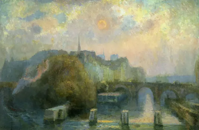Framed Print : La Cité, Paris, matinée d'automne, 1909. Creator: Albert Lebourg Framed Print : La Cité, Paris, matinée d'automne, 1909. Creator: Albert Lebourg