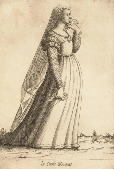 Framed Print : La Citella Romana (Maiden), ca. 1580. Creator: Attributed to Pietro Bertelli Framed Print : La Citella Romana (Maiden), ca. 1580. Creator: Attributed to Pietro Bertelli