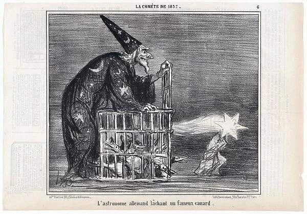 La Comete de 1857, L astronome allemand lachant un fameux canard, from Le Charivari