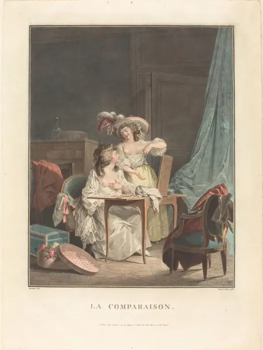 Framed Print : La Comparaison, 1786. Creator: Jean Francois Janinet Framed Print : La Comparaison, 1786. Creator: Jean Francois Janinet