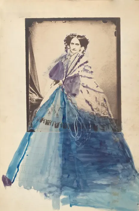 Framed Print : [La Comtesse in Lace Shawl], 1860s. Creator: Pierre-Louis Pierson