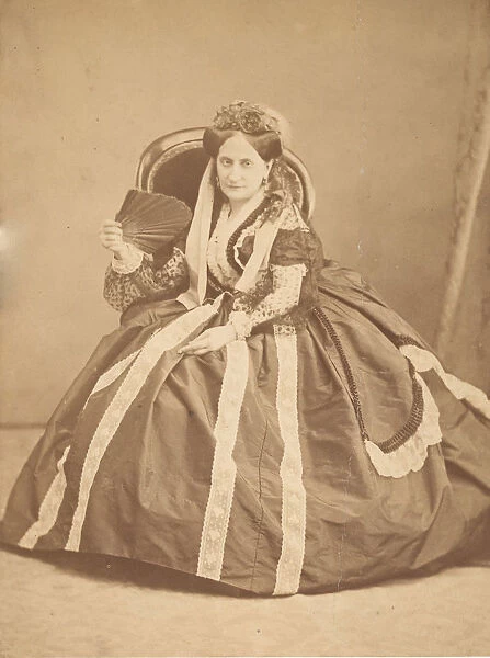 [La Comtesse Seated with Fan], 1860s. Creator: Giovanni Morotti