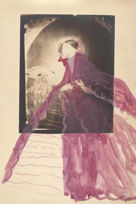 Framed Print : [La Comtesse at Table with Hand to Face], 1860s. Creator: Pierre-Louis Pierson