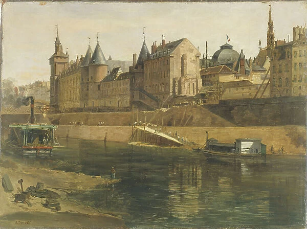 La Conciergerie pendant les travaux de reconstruction du Palais de Justice, between 1857 and 1868. Creator: Adrien Dauzats