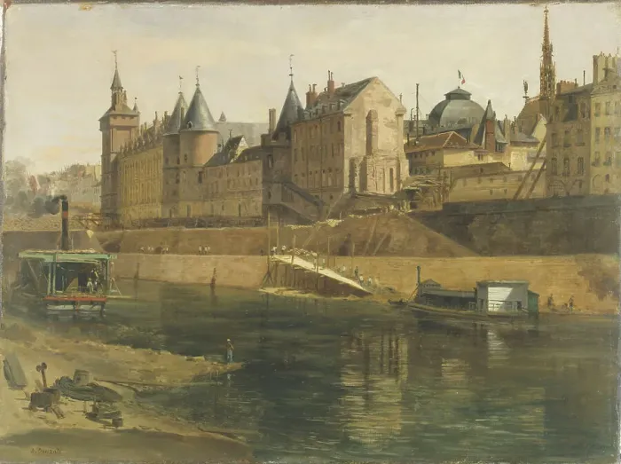 Framed Print : La Conciergerie pendant les travaux de reconstruction du Palais de Justice, between 1857 and 1868. Creator: Adrien Dauzats Framed Print : La Conciergerie pendant les travaux de reconstruction du Palais de Justice, between 1857 and 1868. Creator: Adrien Dauzats