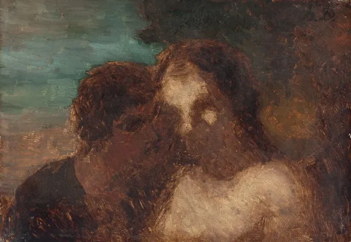 Framed Print : La Confidence ou Le baiser de Judas, 1859. Creators: Honore Daumier, Judas Iscariot Framed Print : La Confidence ou Le baiser de Judas, 1859. Creators: Honore Daumier, Judas Iscariot